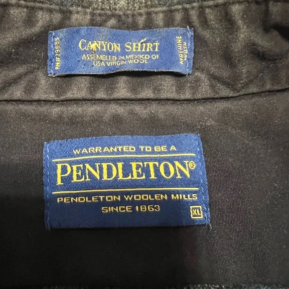 Pendleton Men’s Canyon Shirt 100% Virgin Wool Blue Grey Plaid Western Size XL - Picture 5 of 8